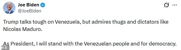 Biden's 2020 Tweet Resurfaces Amid Controversy Over Trump's Operation Against Maduro