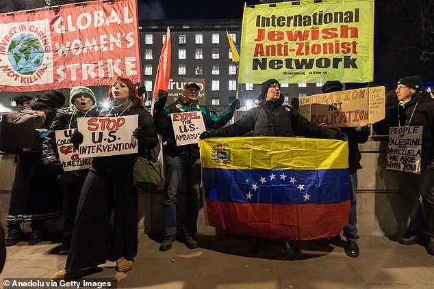 Protesters Burn American Flag Outside Downing Street in Criticism of Trump's Foreign Policy