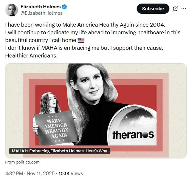Elizabeth Holmes Asks Trump Administration to Reduce Sentence Amid Pending Pardon Request