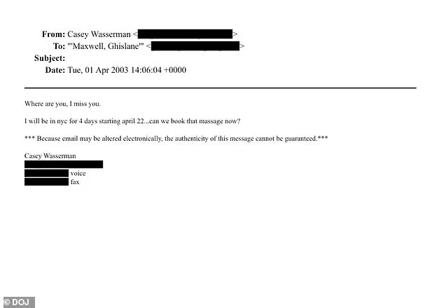 Hollywood Mogul Casey Wasserman's Explicit Emails with Ghislaine Maxwell Revealed in Newly Released DOJ Documents