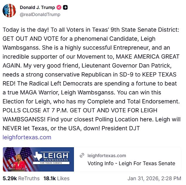 Texas Senate Race Highlights Absence of National Backing Amid Potential GOP Shift