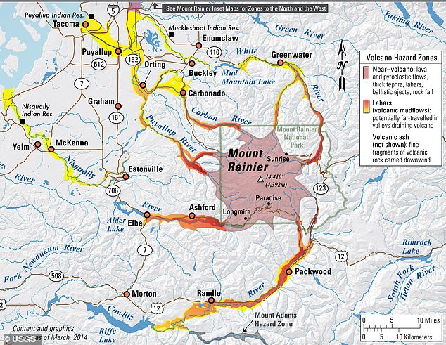 Experts warn Mount Rainier could kill 60,000 in minutes via deadly lahars.